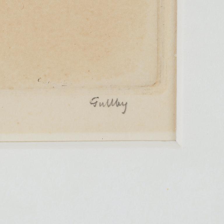 FOLKE GULLBY, 2 st, etsningar, signerade.
