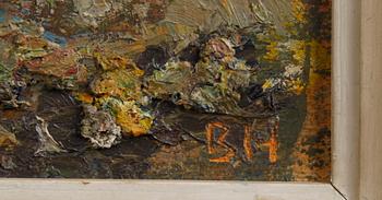 HALLING, BIRGER, olja på pannå, sign.