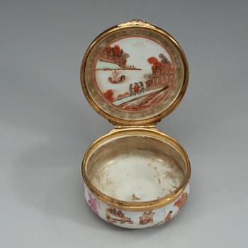 DOSA med LOCK, kompaniporslin och förgyllt silver. Qing dynastin, Qianlong (1736-95).