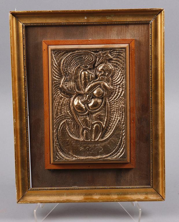 HENRY HEERUP, relief, brons, sign.