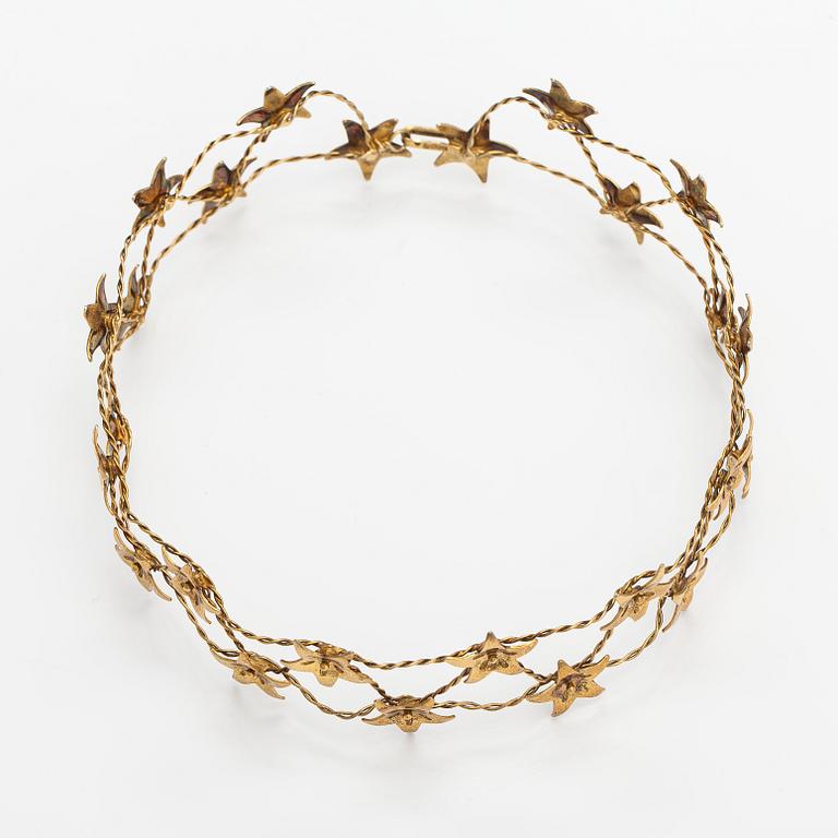 Germund Paaer, A gilded sterling silver wedding crown "Evening jewel". Kalevala Koru, Helsinki 2002.