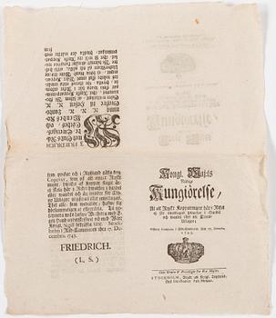 BANKSEDEL 1776/NUMISMATIKA, 1700/1800-tal.