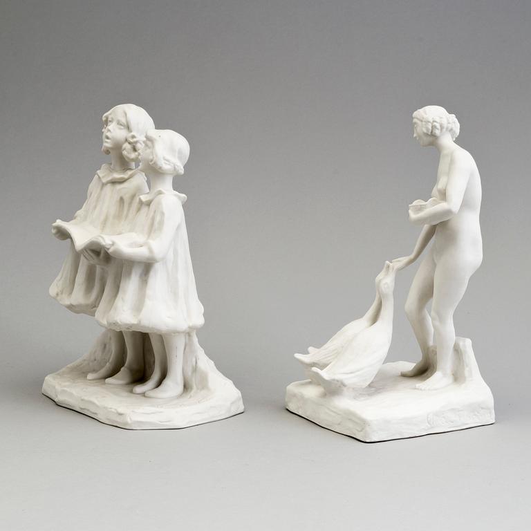 ALICE NORDIN, TWO PARIAN GROUPS, Gustavsberg 1918 and 1923.