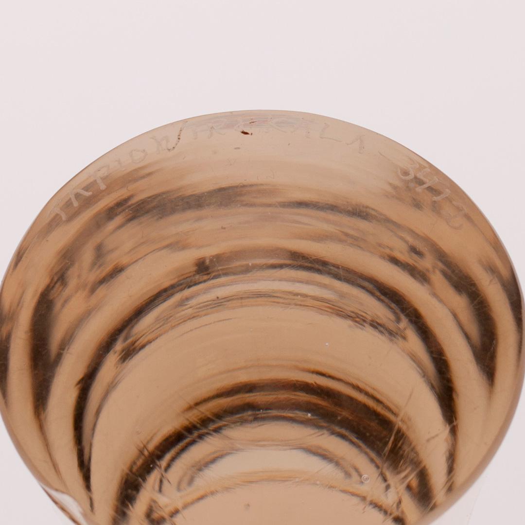 LJUSSTAKAR, ett par, glas 3412, signerade Tapio Wirkkala, Iittala, 1970-tal.