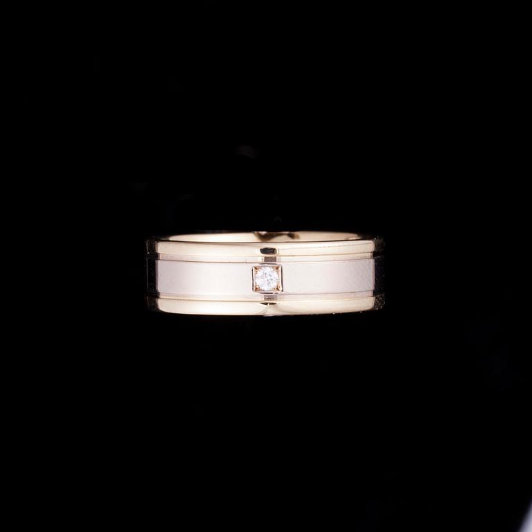 RING, 14K guld, diamant. Vikt ca 5,4 g.