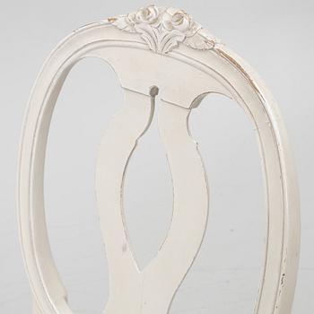Stolar, 8 st samt en taburett, gustaviansk stil, "Svenska modellen", delvis Åmells, 1900-talets slut.