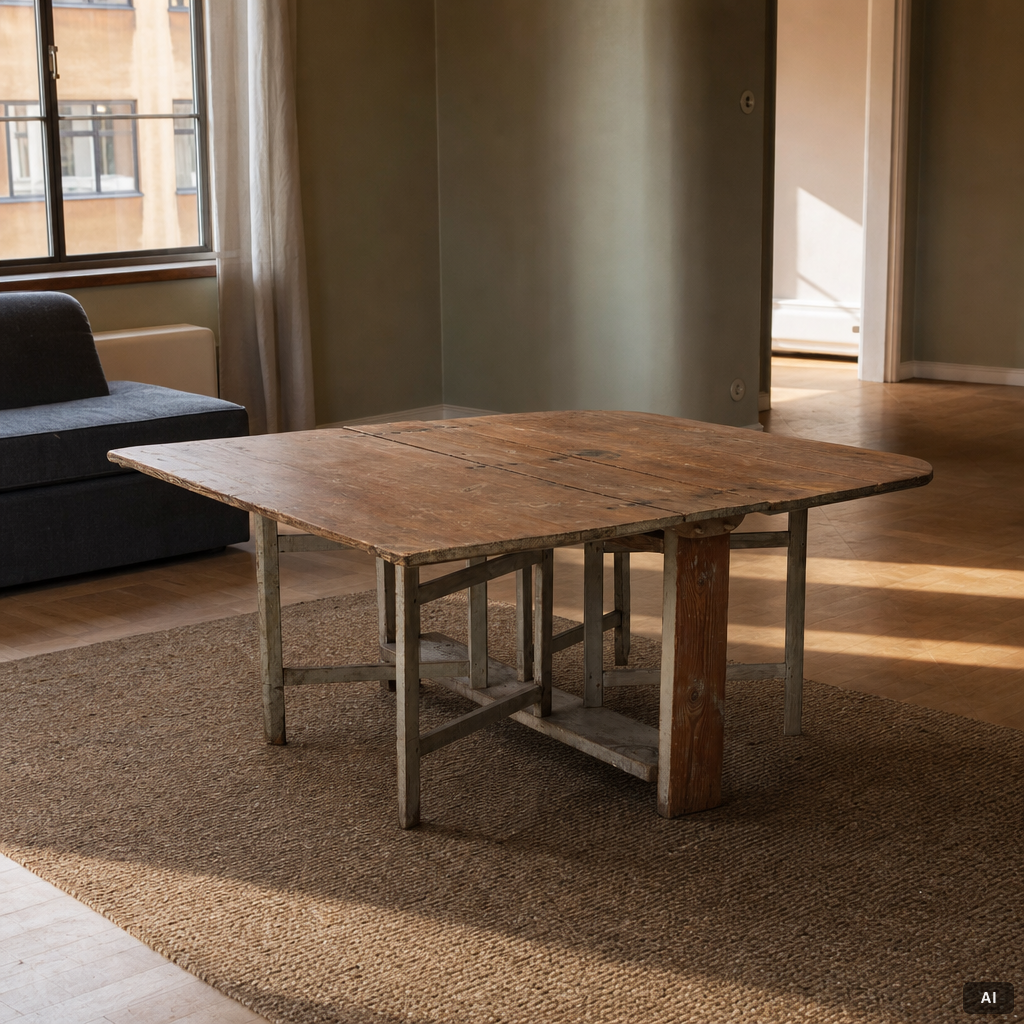 A drop-leaf table, 19th century.