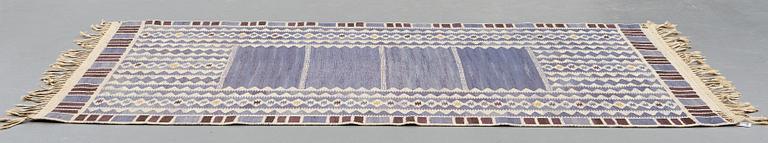 Barbro Nilsson, A CARPET, "Salerno blå", flat weave, ca 224 x 153-150 cm, signed AB MMF BN.