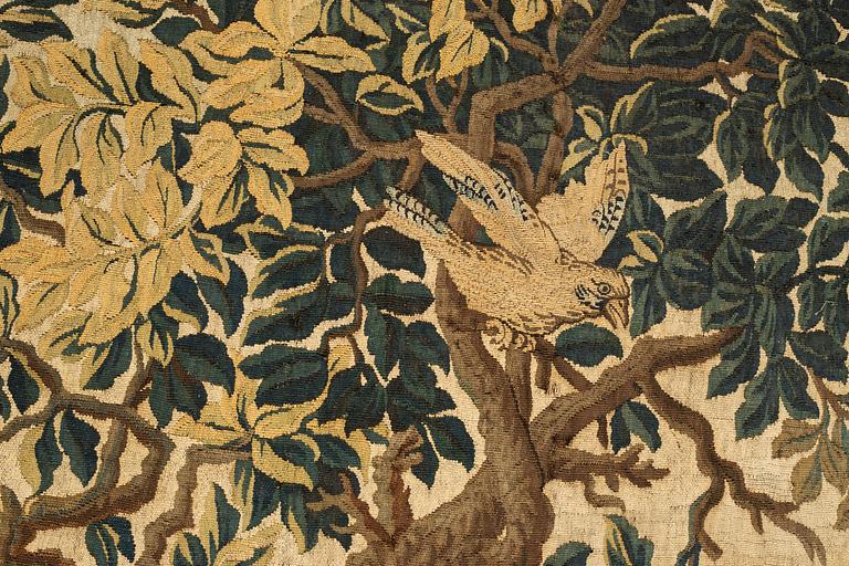 A tapestry, "Verdure", tapestry weave, ca 312-318 x 302-307 cm, Aubusson around 1700-first half of the 18th century.