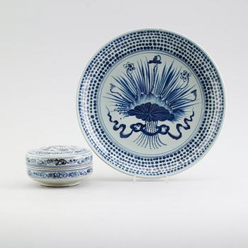 FAT SAMT LOCKDOSA, porslin, Kina, 1900-/2000-tal.