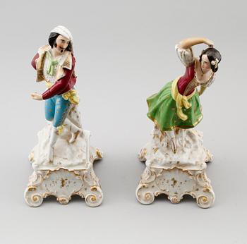 FIGURER, 1 par, porslin, möjligen Tyskland, 1800-talets mitt.