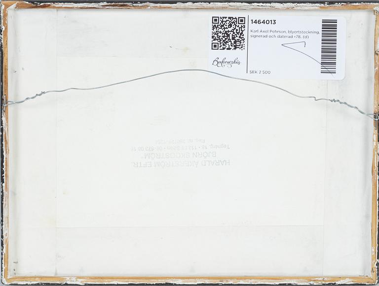 Karl Axel Pehrson, pencil drawing, signed and dated -78.