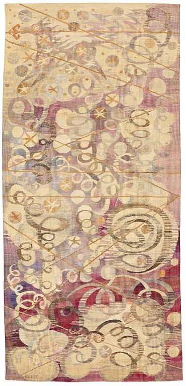 Barbro Nilsson, VÄVD TAPET, "Ångan - Ångkraften", gobelängvariant, ca 240,5 x 112 cm, signerad AB MMF BN.