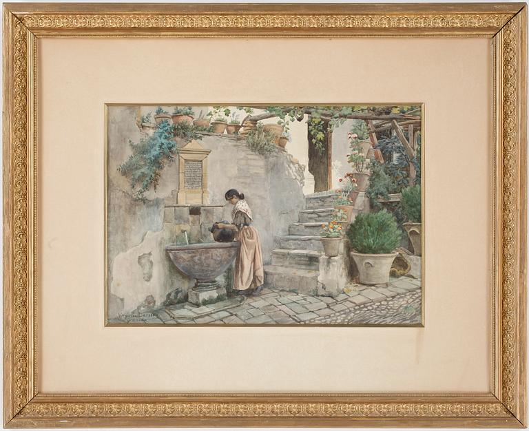 VIRGINIA LARSSON, akvarell på papper, signerad.