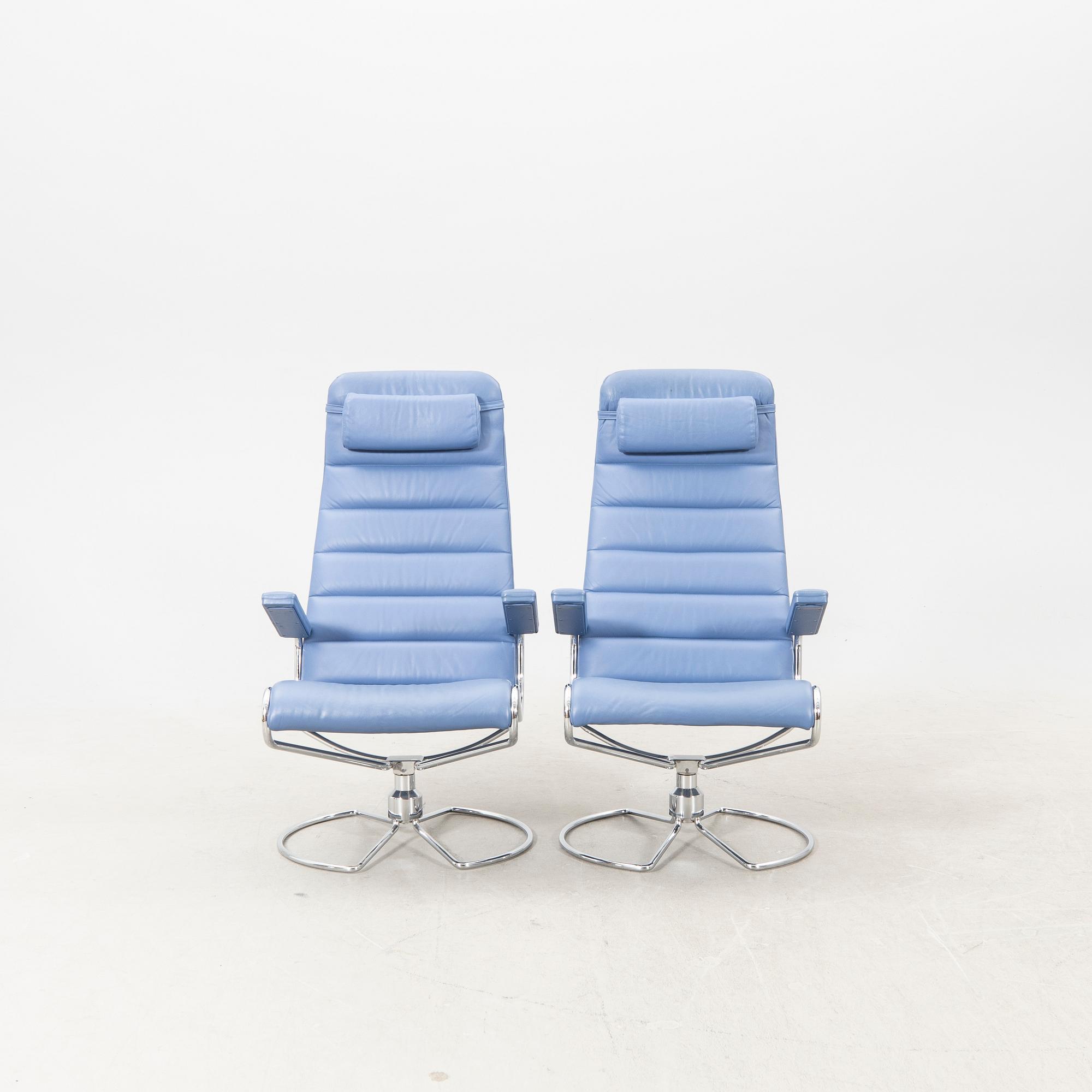Bruno Mathsson, snurrfåtöljer ett par  "Minister", Mathsson International, formgiven 1986.