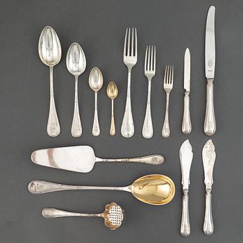 A Swedish early 20th century 166 piece silver-cutlery, Marked CGH, Stockholm 1900-1921.