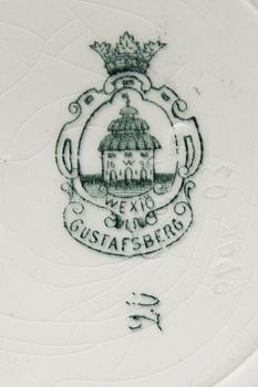 MATSERVIS, 45 delar, flintgods, Växjö Guld, Gustavsberg, omkring år 1900.