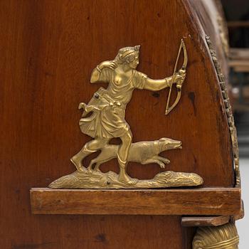 Rullklaffssekretär, Empire, 1800-talets första hälft.