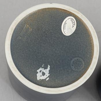 Bengt Berglund, a pair of 'Stampe' lidded stoneware jars, Gustavsberg, Sweden,.