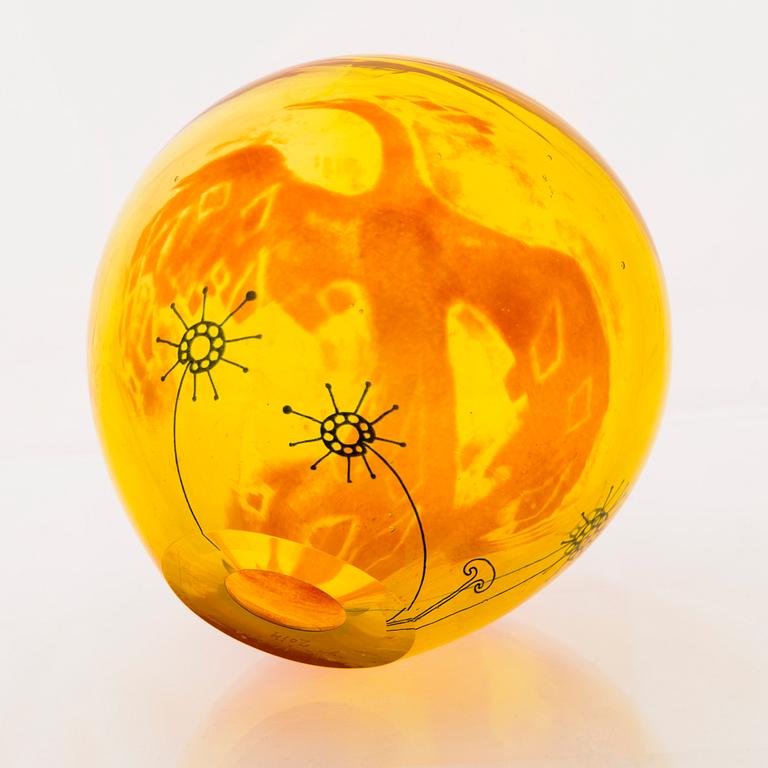 ELLA VARVIO, A glass sculpture, signed Ella Varvio 2014.