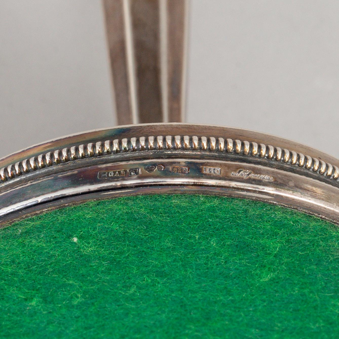 A pair of Swedish 20th century silver candlesticks, mark of Erik Löfman, Uppsala 1979.