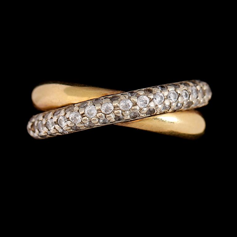 RING, 18K guld/vitguld, vita stenar.