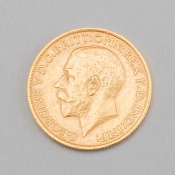 GOLD COIN 23 K GEORGIVS V D.G.BRITT:OMN:REX F.D.IND:IMP. 1927.