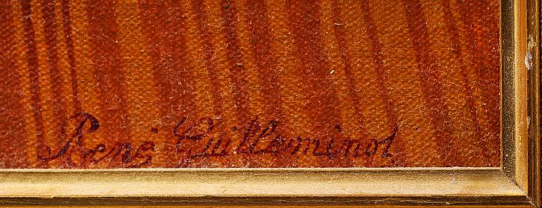 RENÉ GUILLEMINOT, olja på pannå, sign.