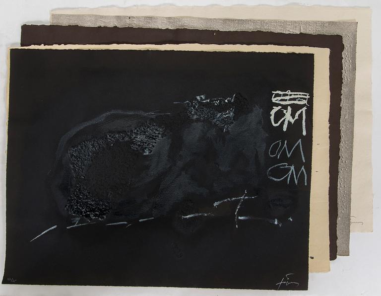 Antoni Tàpies, Mapp med etsningar och färglitografier, 5 st.