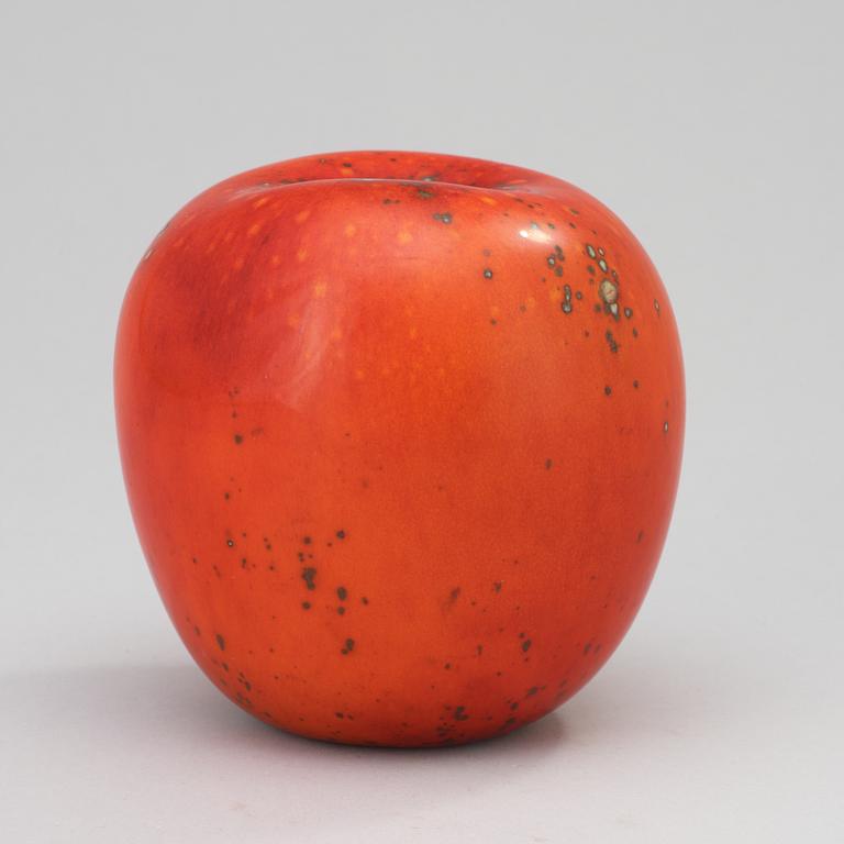 A Hans Hedberg faience apple, Biot, France.