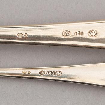 A German silver cutlery service, with Swedish import marks, (148 pieces).