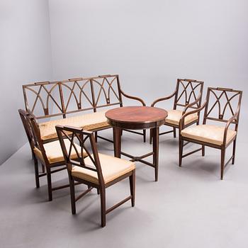 A SET OF RUSSIAN FURNITURE 6 PIECES, Jacob style late 19th century.