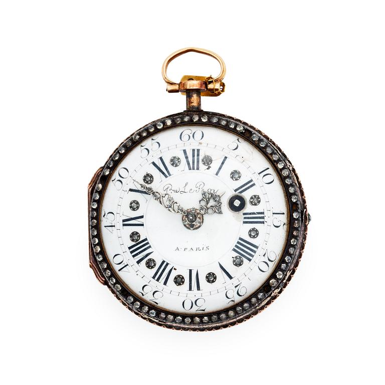 A gold verge pocket watch, Le Roy, Paris, c. 1780.