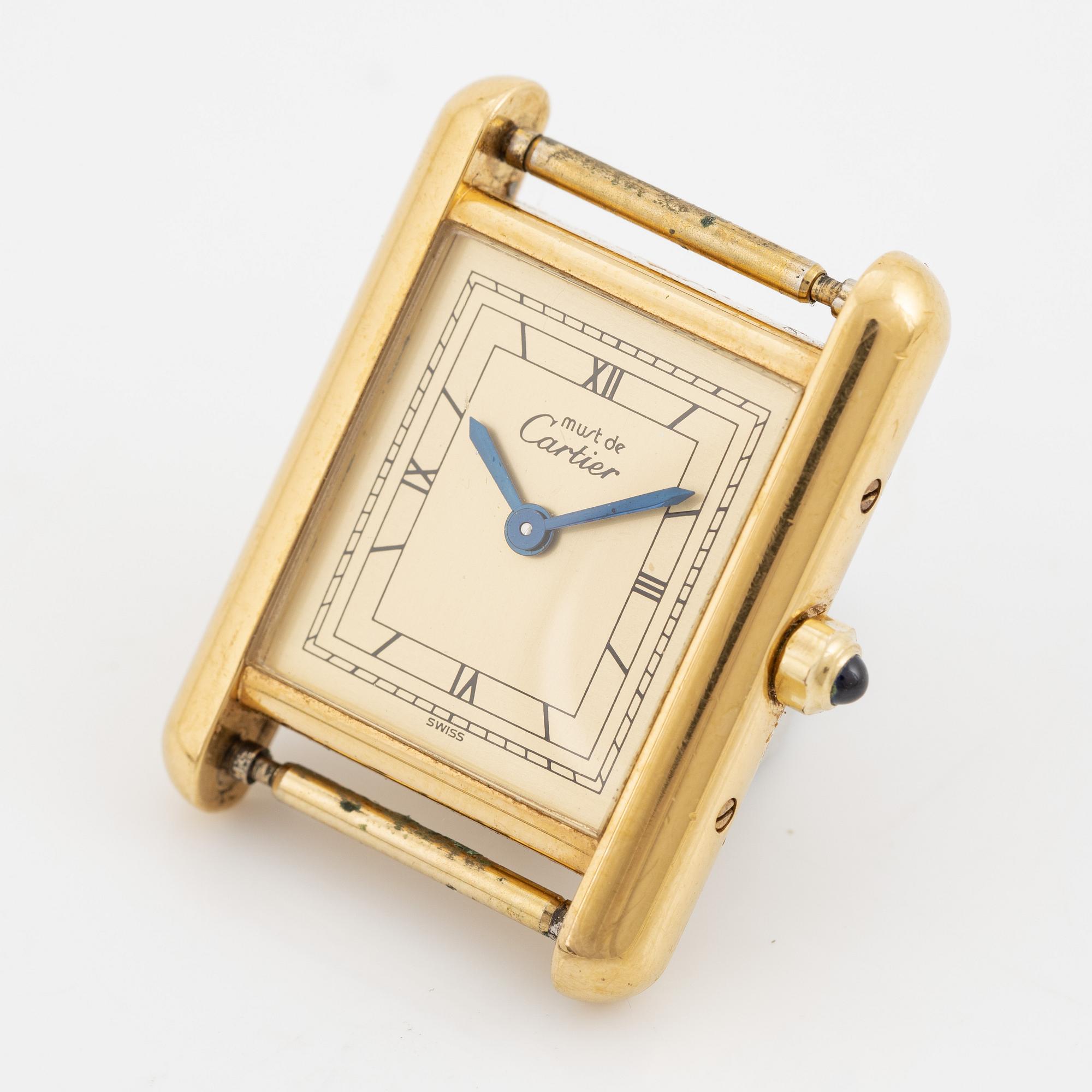 must de Cartier, Tank, armbandsur, 20,5 x 20 (28) mm.
