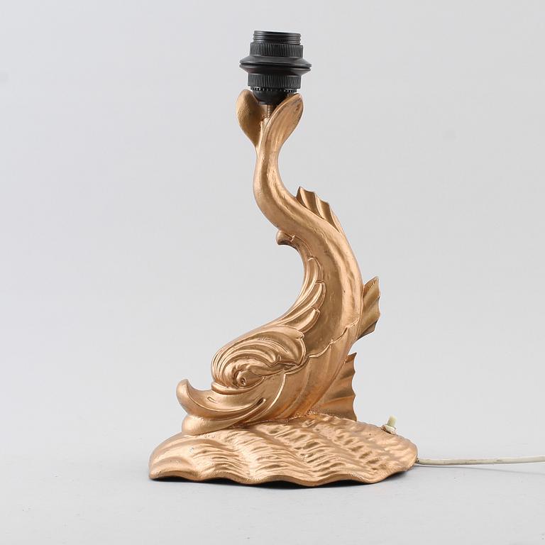 BORDSLAMPA, bronserad metall, 1900-talets mitt.
