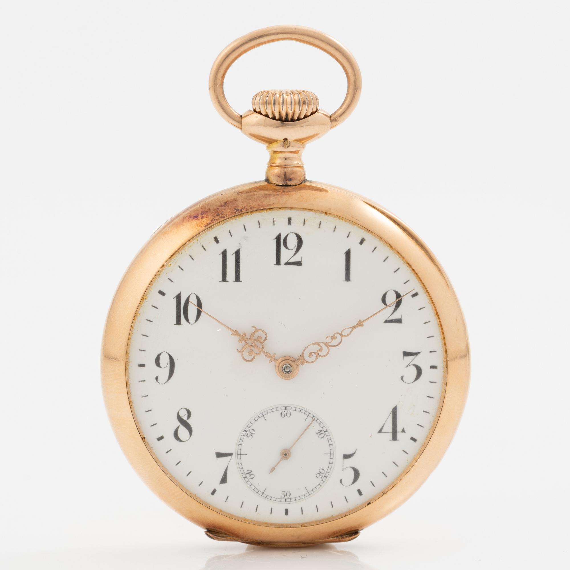 Omega, pocket watch, 14K gold, 49.5 mm.
