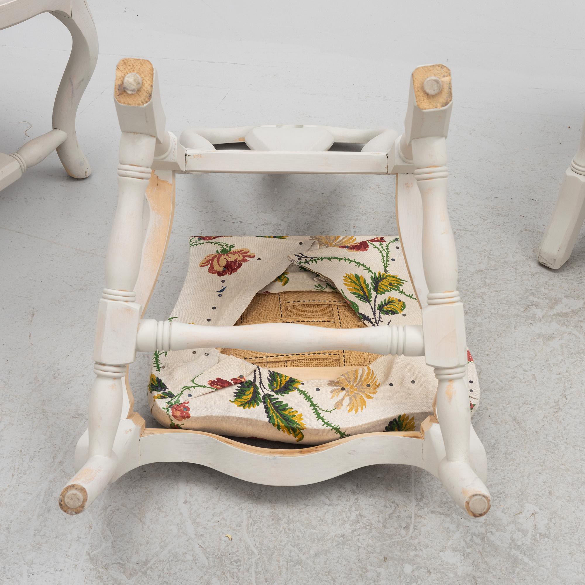 A set of four late Baroque style chairs, late 20th Century.