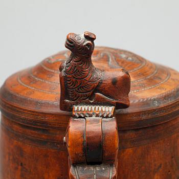 DRYCKESKANNA, trä, Norge 1700/1800-tal.