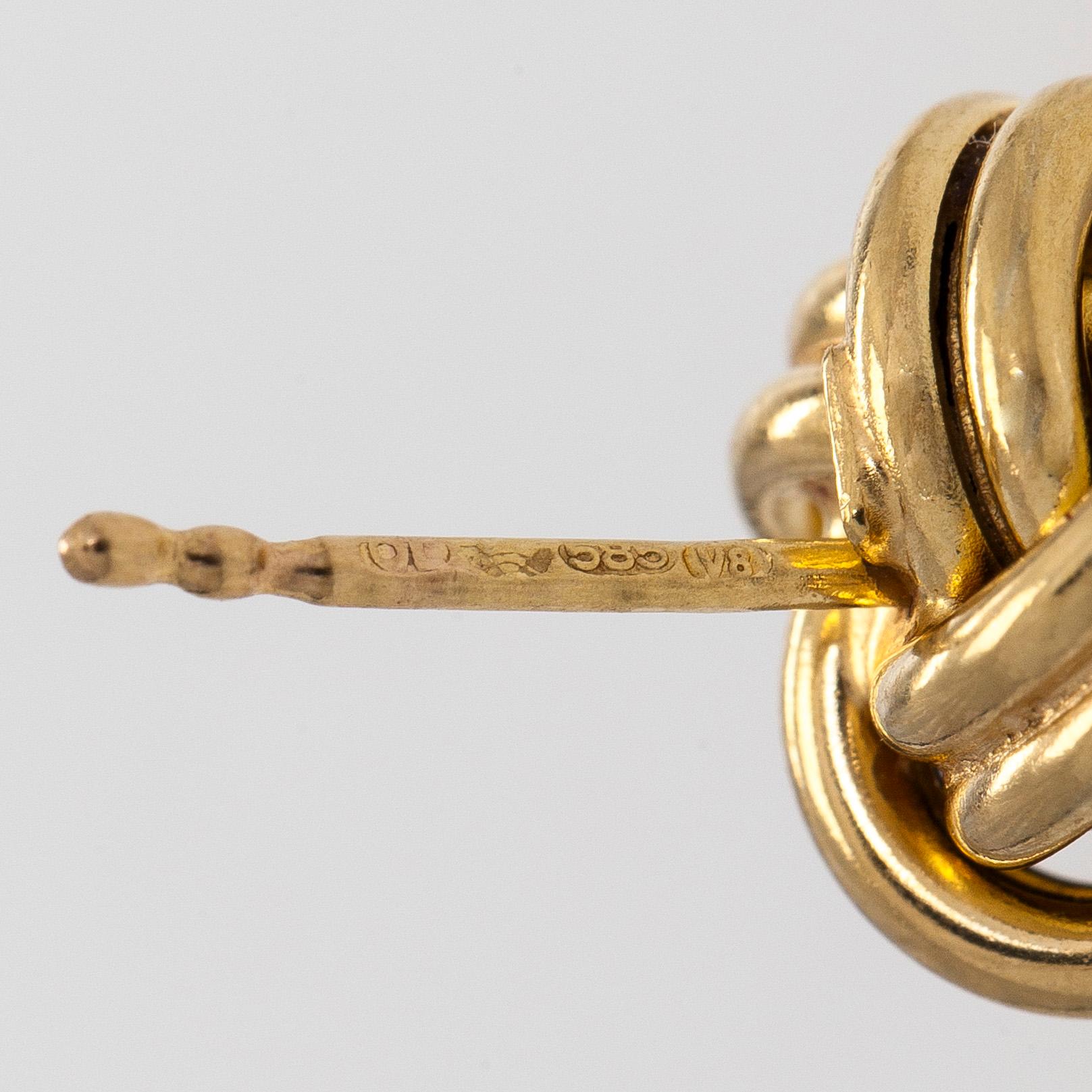 Earrings, 14K gold, Italy.