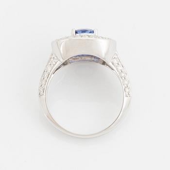 Tanzanite and brilliant cut diamond ring.