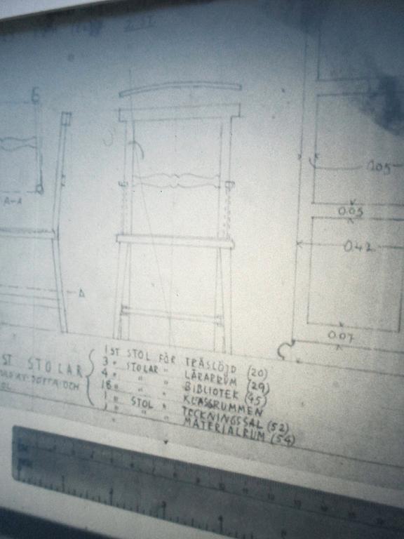 Gunnar Asplund, stol, för Karlshamns Realskola 1915-16.