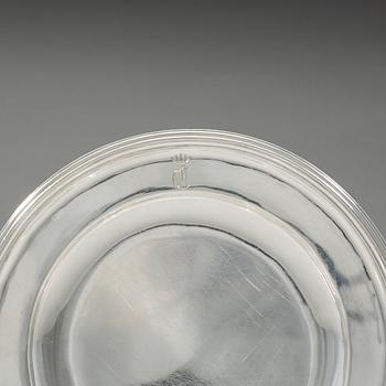 A set of 12 Swedish 19th century silver plates, Christian Hammer and Gustaf Möllenborg, Stockholm 1864-1875 (9+3).