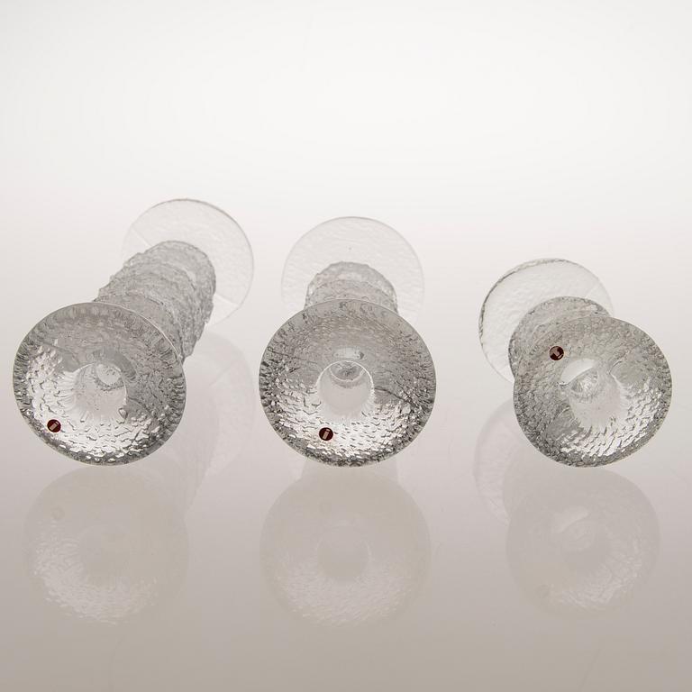 TIMO SARPANEVA, A set of six 'Festivo' glass candlesticks for Iittala.