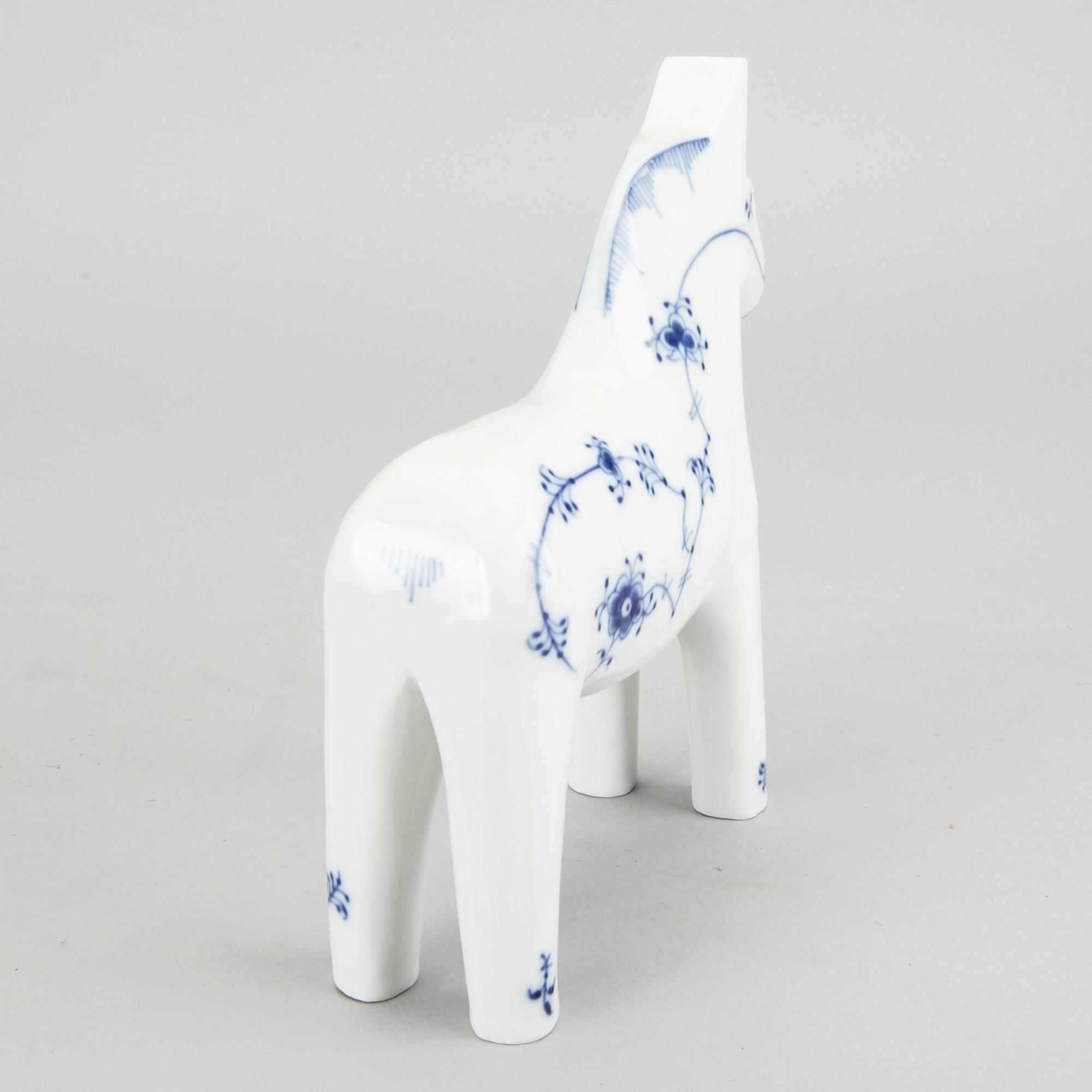 DALAHÄST, porslin, "Musselmalet", Royal Copenhagen,