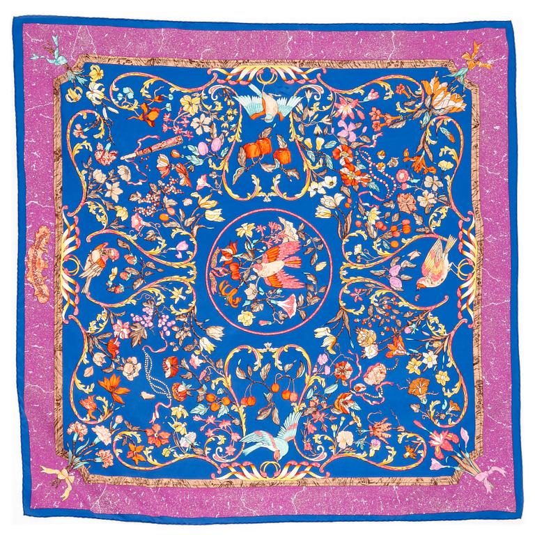 HERMÈS,a silk scarf, "Pierres d'Orient et d'Occident".