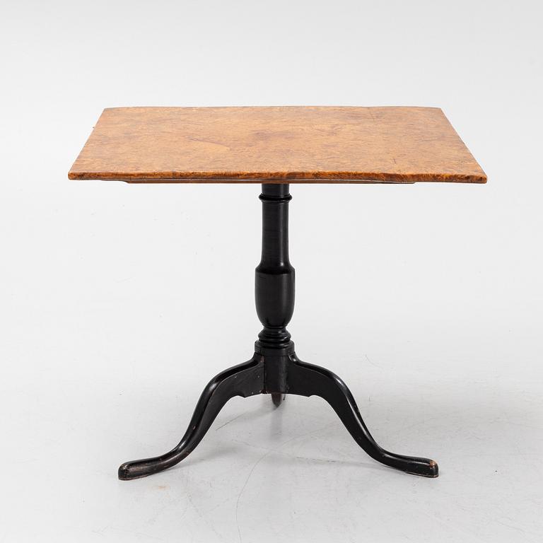 An Gustavian alder veneered table by Jacob. Sjölin (1767-1785).