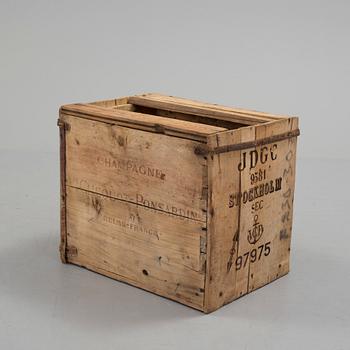 a wooden champagne box from the 20th century.