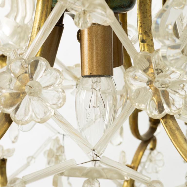 A Rococo style chandelier, circa 1900.