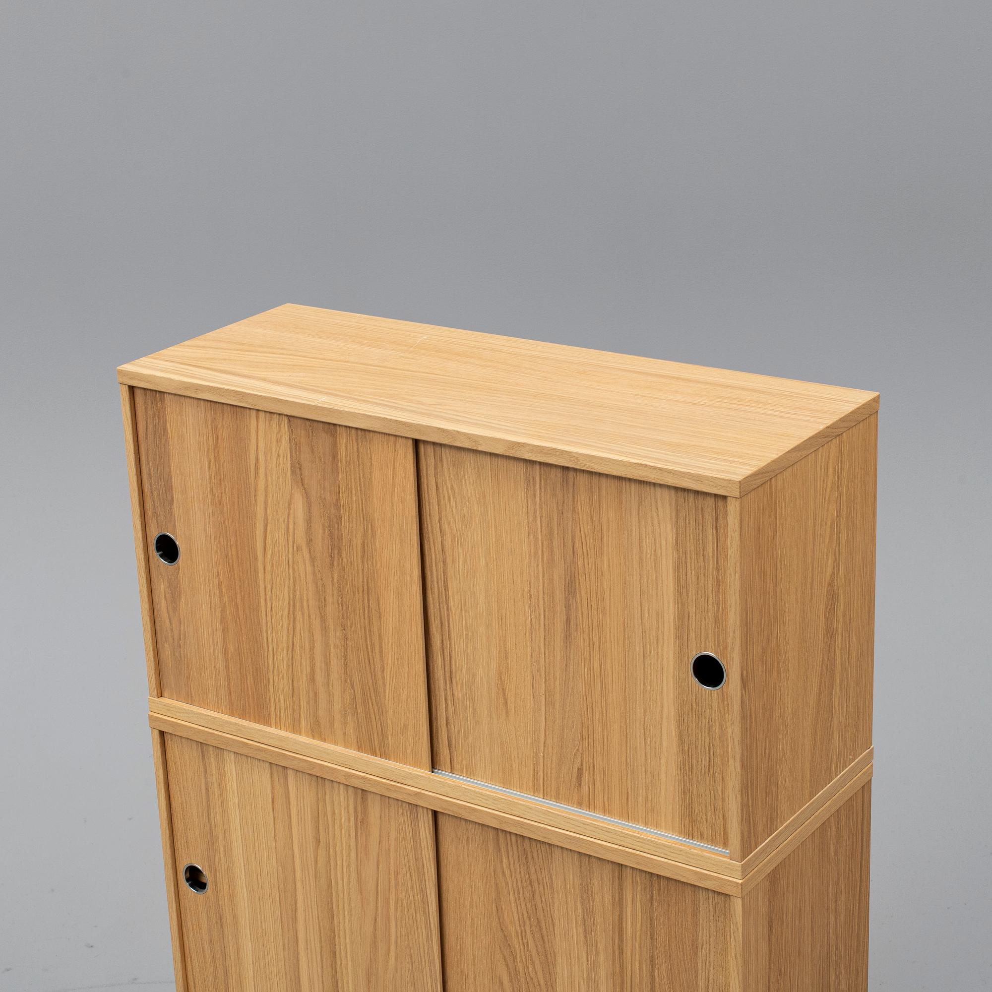 NILS STRINNING, 3 oak 'String' cabinets.