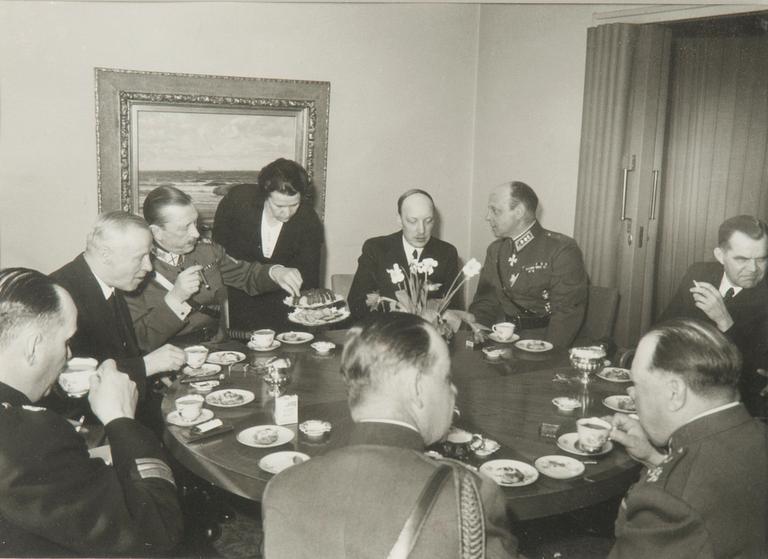 Four framed photos of Marshall Mannerheim.